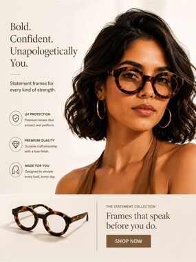 Tortoiseshell Round Statement Glasses - Brown